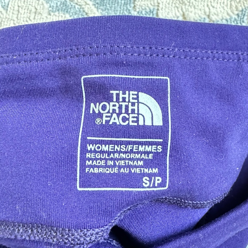 The North Face Womens Cropped Leggings Purple Mid Rise Heathered Panels Knit - Picture 7 of 7